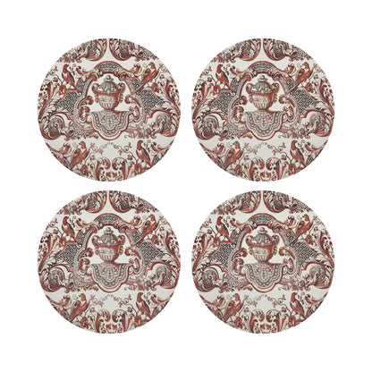 ROYAL DELFT WILLIAM AND MARY RED 16&quot; Round Pebble Placemats, Set of 4 - nicolettemayer.com