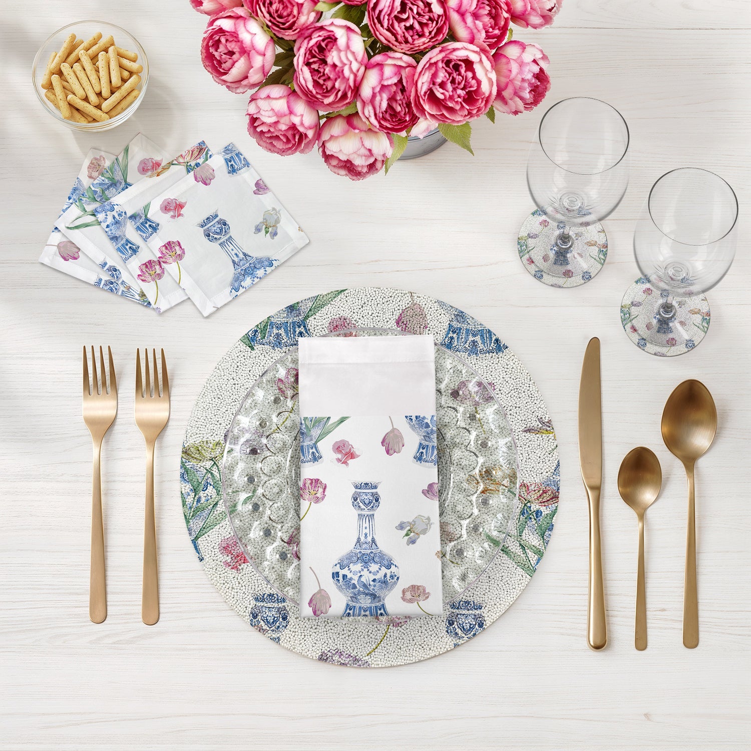 Royal Delft Purissima 16 perles rondes lisses - Lot de 4