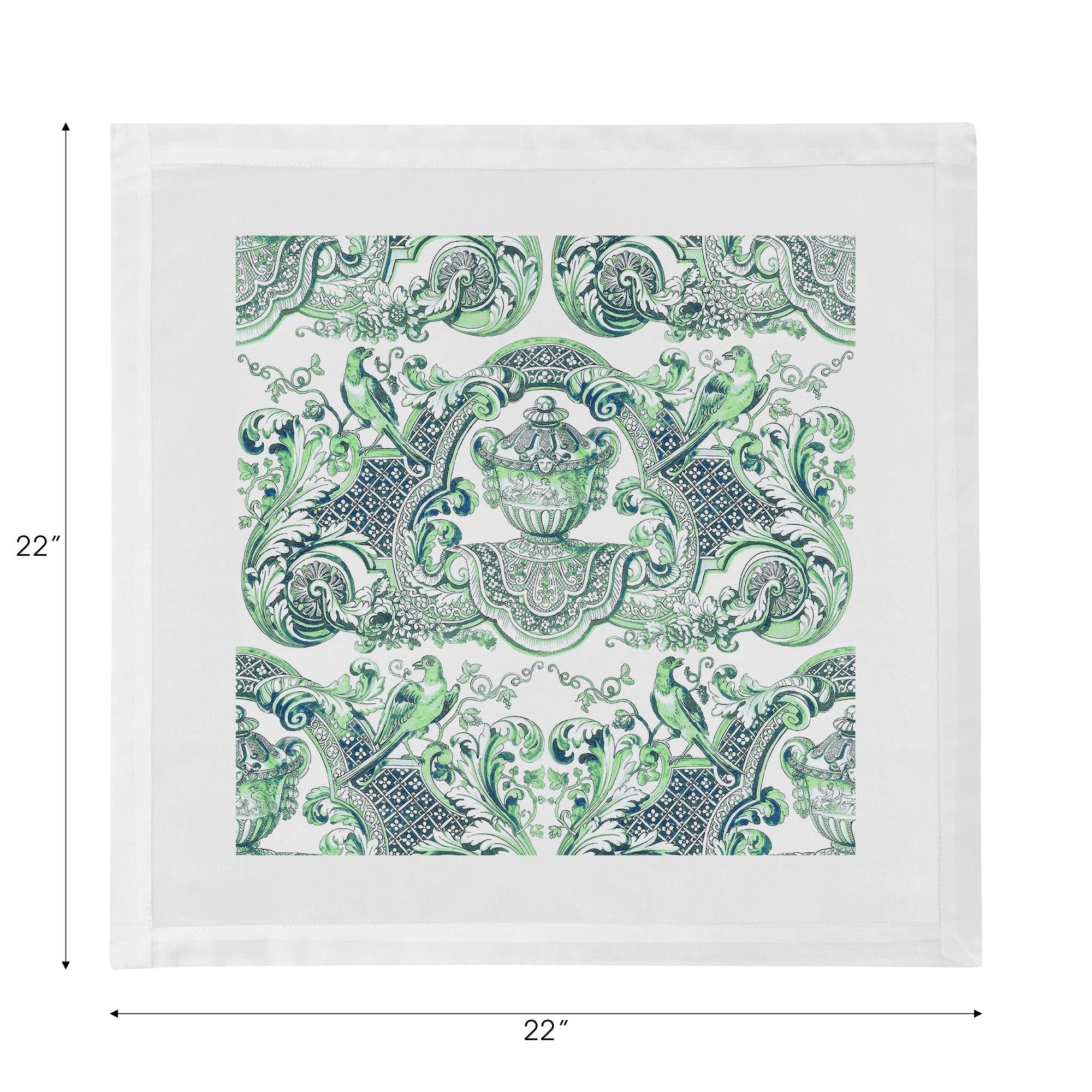 Royal Delft William And Mary Green Cotton Sateen Dinner Napkins - nicolettemayer.com