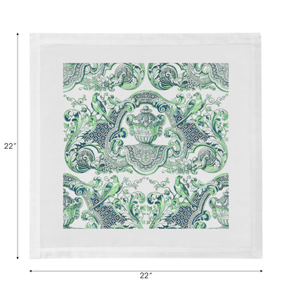 Royal Delft William And Mary Green Cotton Sateen Dinner Napkins - nicolettemayer.com