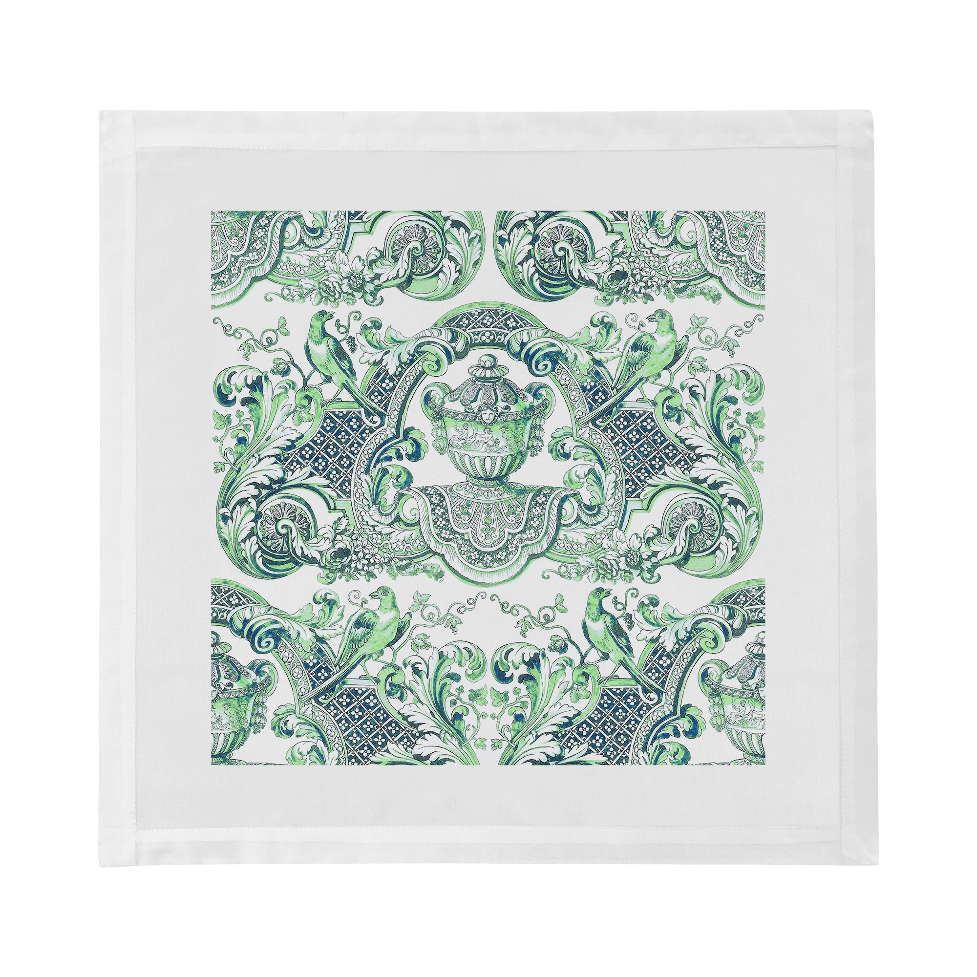Royal Delft William And Mary Green Cotton Sateen Dinner Napkins - nicolettemayer.com