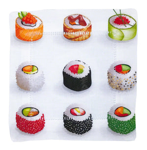 Sushi Go 6X6" Cotton Sateen Cocktail Napkins Set of 4