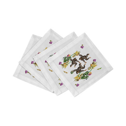 Swinging Monkeys Cotton Sateen Cocktail Napkins - nicolettemayer.com