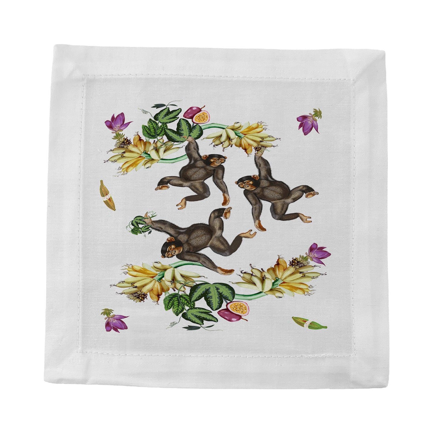 Swinging Monkeys Cotton Sateen Cocktail Napkins - nicolettemayer.com