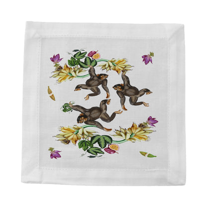 Swinging Monkeys Cotton Sateen Cocktail Napkins - nicolettemayer.com