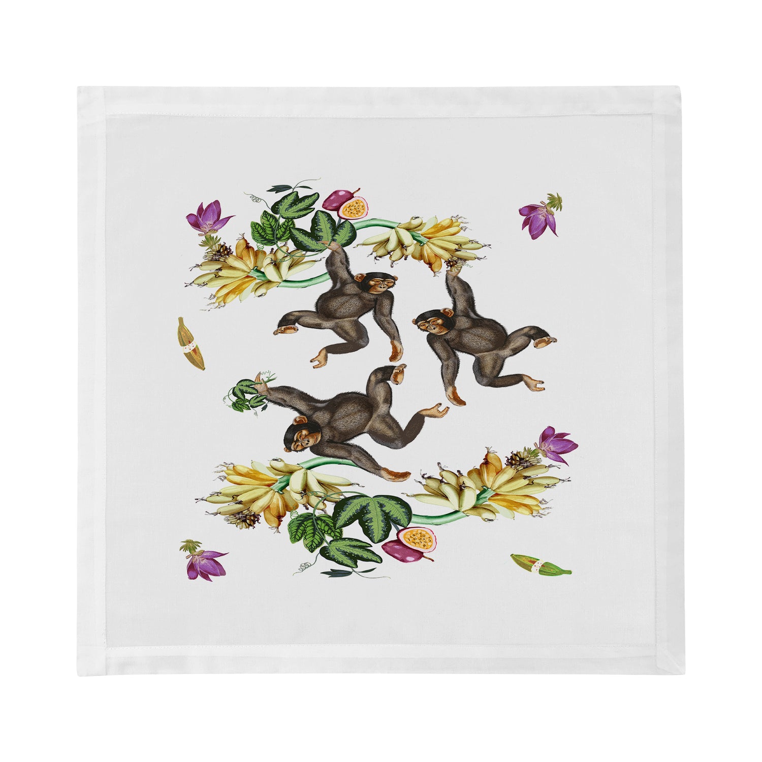 Swinging Monkeys Cotton Sateen Dinner Napkins - nicolettemayer.com