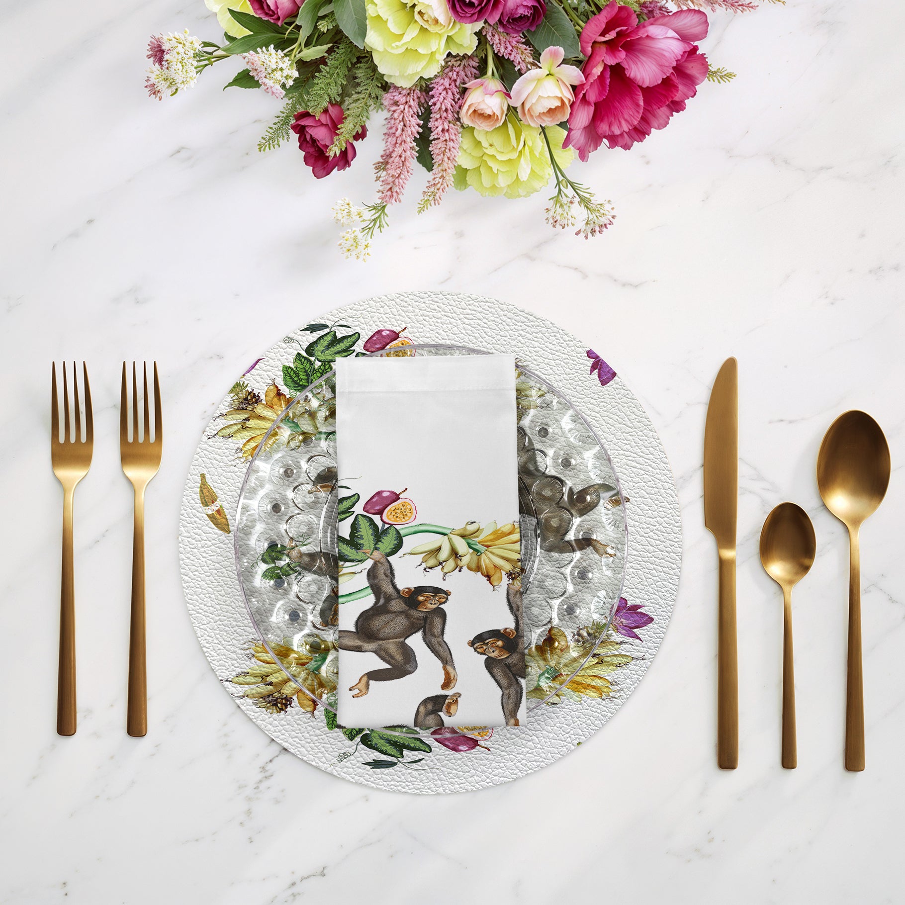 Swinging Monkeys Cotton Sateen Dinner Napkins - nicolettemayer.com
