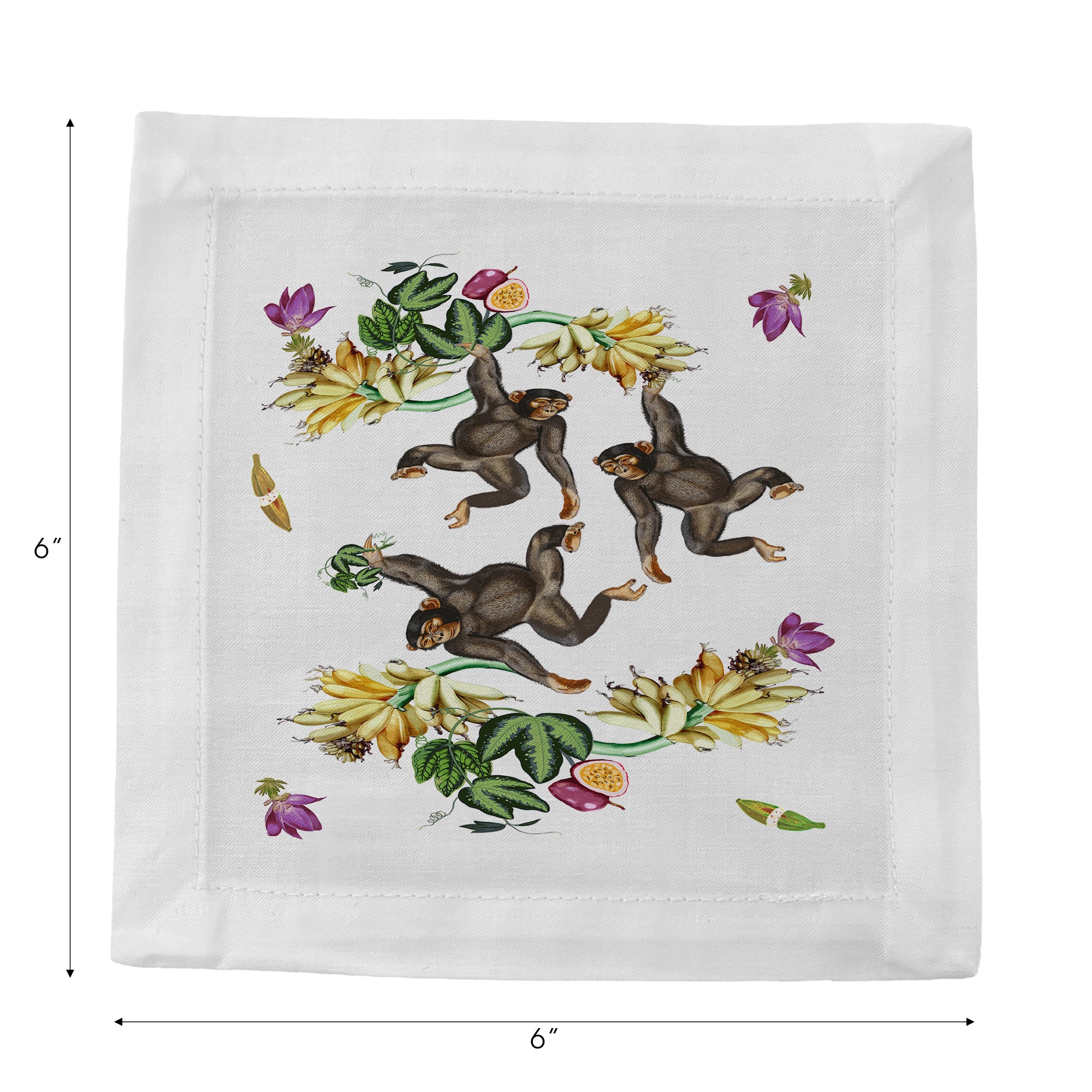 Swinging Monkeys Cotton Sateen Cocktail Napkins - nicolettemayer.com