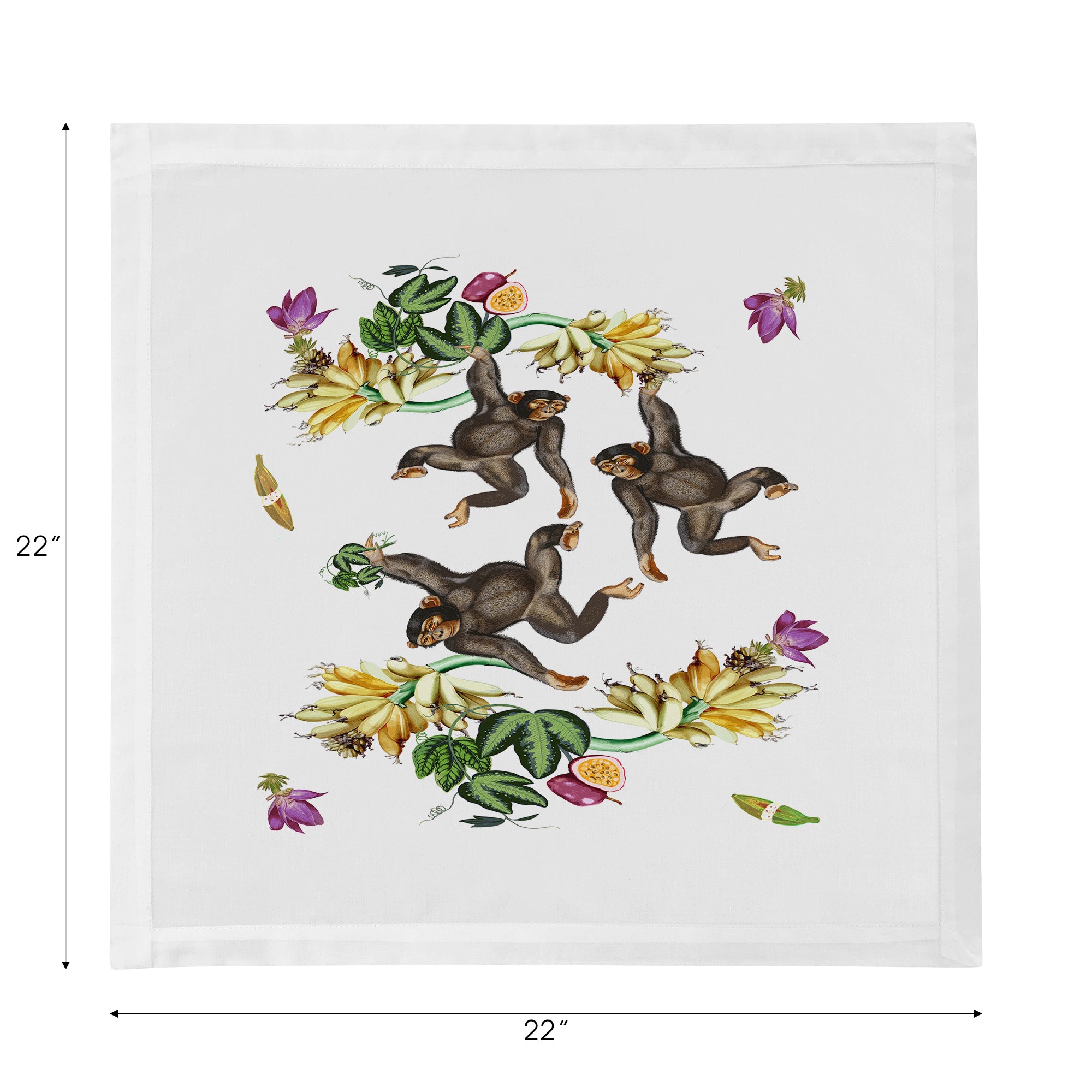 Swinging Monkeys Cotton Sateen Dinner Napkins - nicolettemayer.com