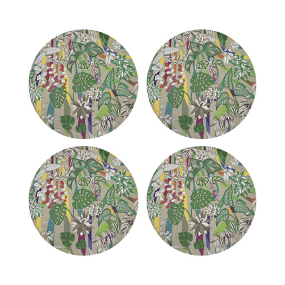 Sabi Jungle Beige 16&quot; Round Pebble Placemats, Set of 4 - nicolettemayer.com

