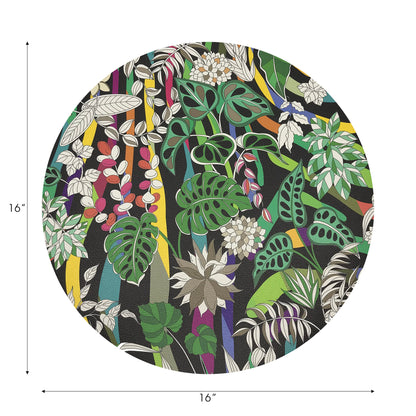 Sabi Jungle Black 16&quot; Round Pebble Placemats, Set of 4 - nicolettemayer.com
