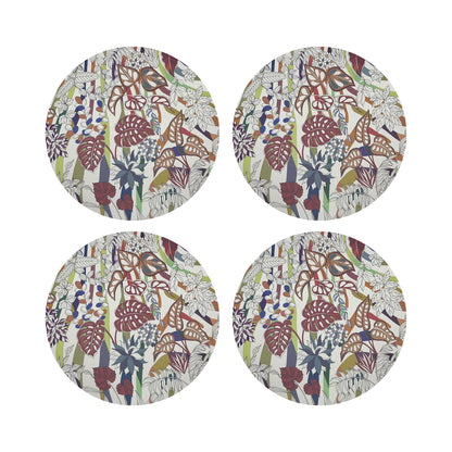 Sabi Jungle Cherry 16&quot; Round Pebble Placemats, Set of 4 - nicolettemayer.com
