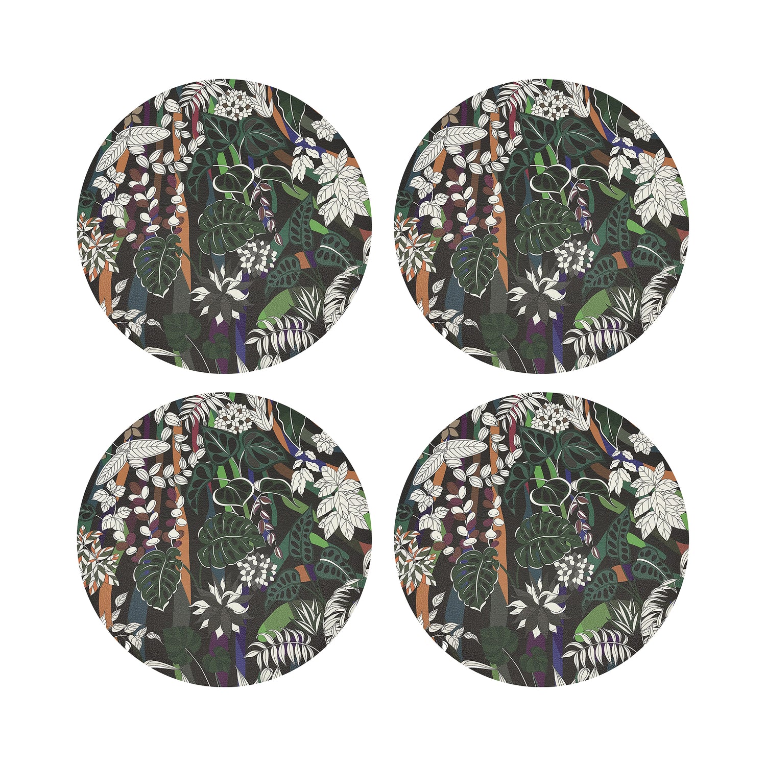 Sabi Jungle ChocoLatte 16&quot; Round Pebble Placemats, Set of 4 - nicolettemayer.com
