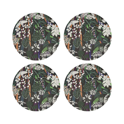 Sabi Jungle ChocoLatte 16&quot; Round Pebble Placemats, Set of 4 - nicolettemayer.com
