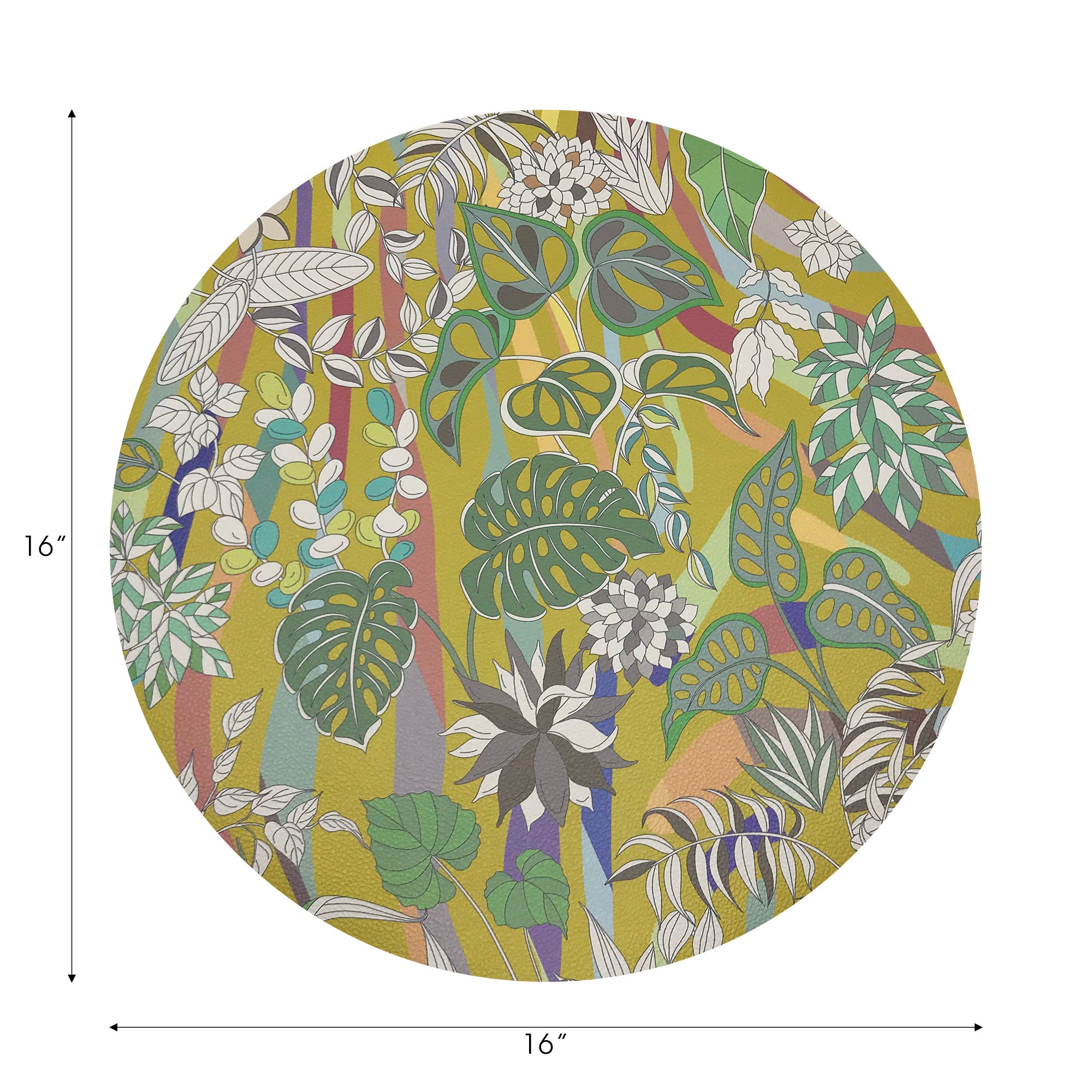 Sabi Jungle Dijon Vegan Leather Round Pebble Placemat