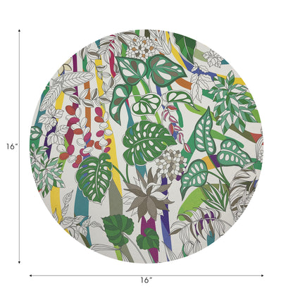 Sabi Jungle Natural Vegan Leather Round Pebble Placemat