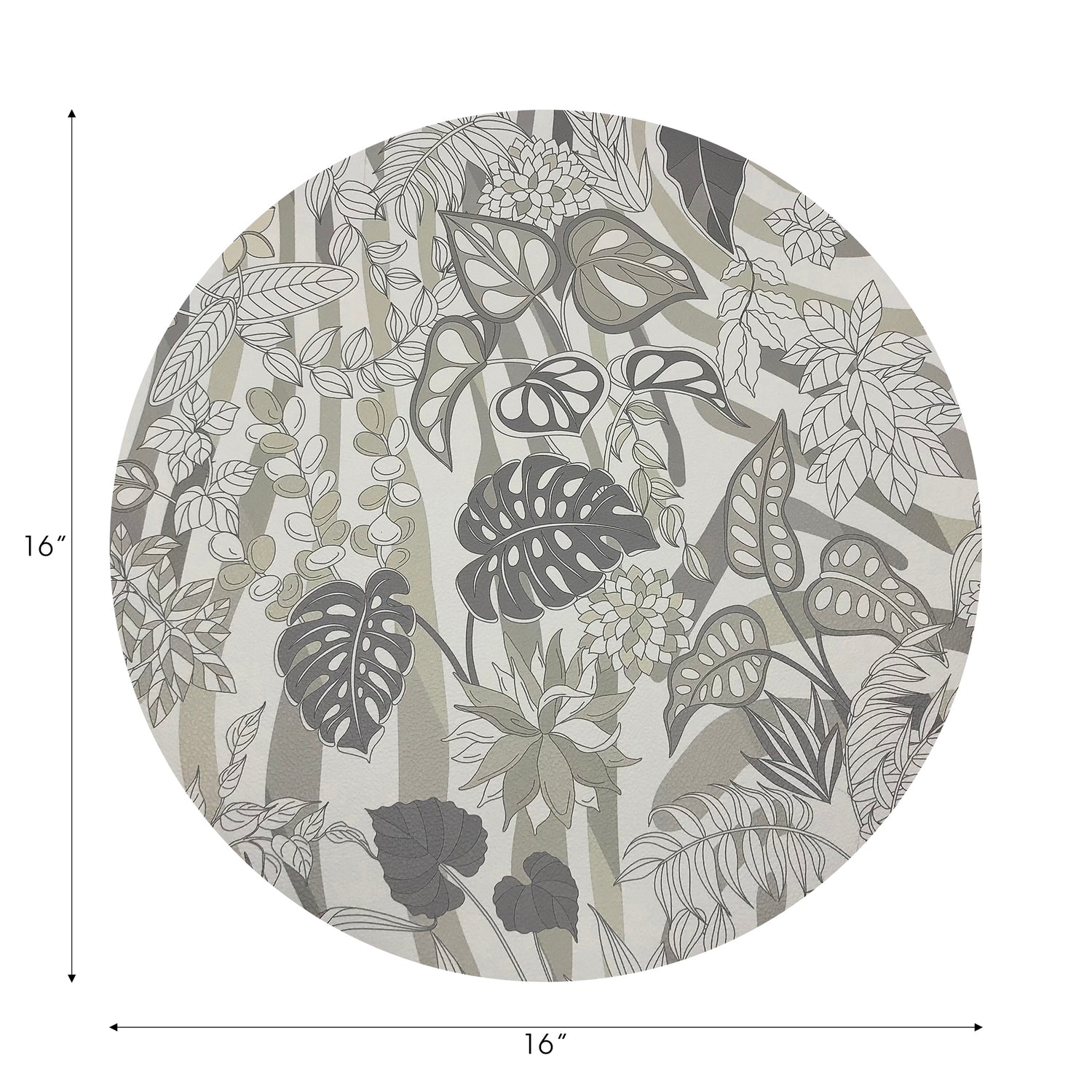 Sabi Jungle Neutral Vegan Leather Round Pebble Placemat