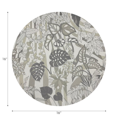Sabi Jungle Neutral Vegan Leather Round Pebble Placemat