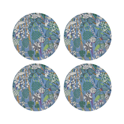 Sabi Jungle Savuti 16&quot; Round Pebble Placemats, Set of 4 - nicolettemayer.com
