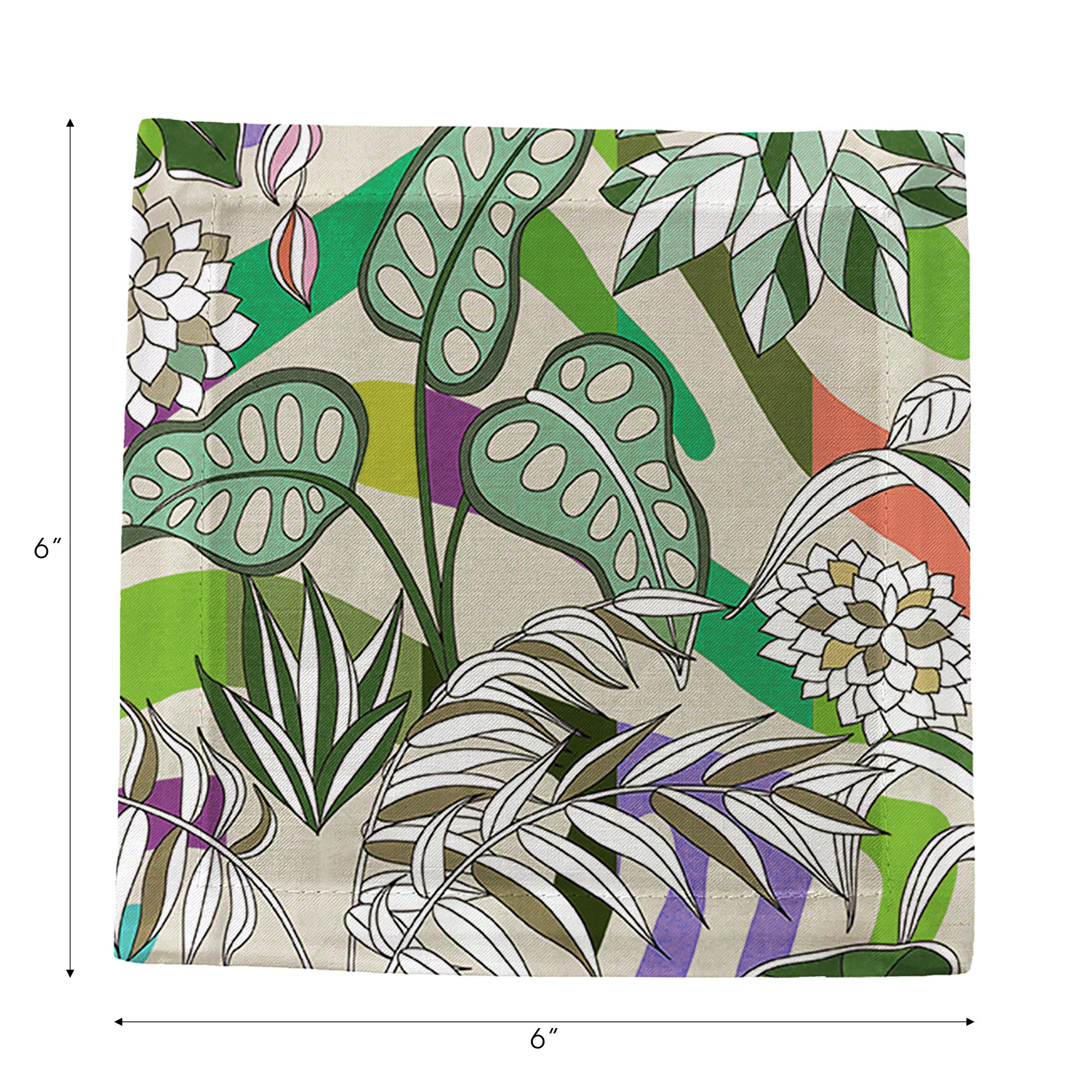 Sabi Jungle Beige Cotton Sateen Cocktail Napkins