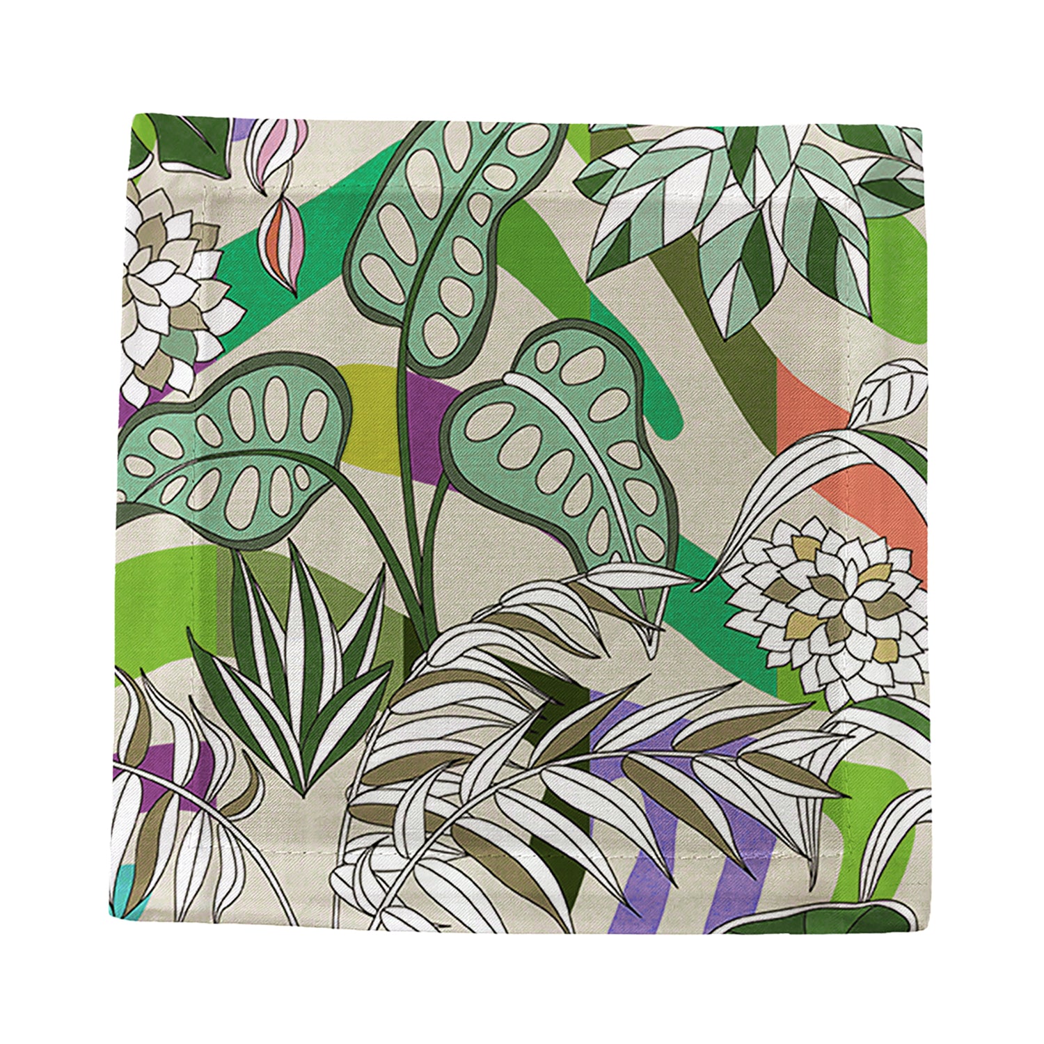 Sabi Jungle Beige Cotton Sateen Cocktail Napkins