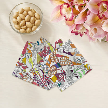 Sabi Jungle Cherry 6X6" Hemstitch Cocktail Napkins Set of 4 - nicolettemayer.com