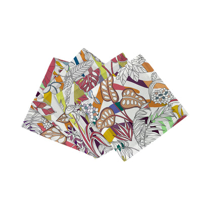 Sabi Jungle Cherry 6X6" Hemstitch Cocktail Napkins Set of 4 - nicolettemayer.com