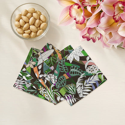 Sabi Jungle Chocolatte Cotton Sateen Cocktail Napkins