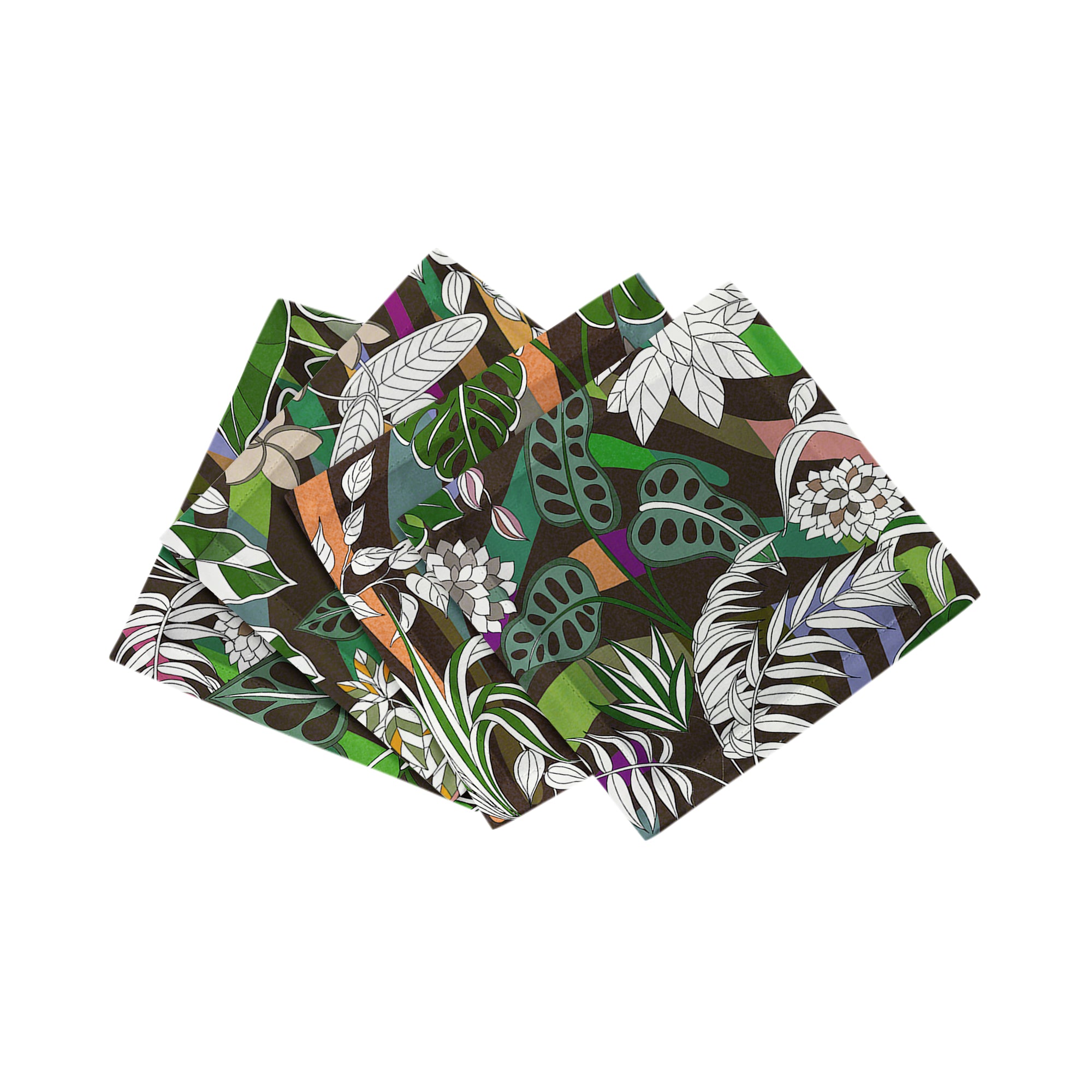 Sabi Jungle Chocolatte Cotton Sateen Cocktail Napkins
