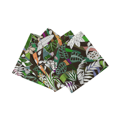 Sabi Jungle Chocolatte Cotton Sateen Cocktail Napkins