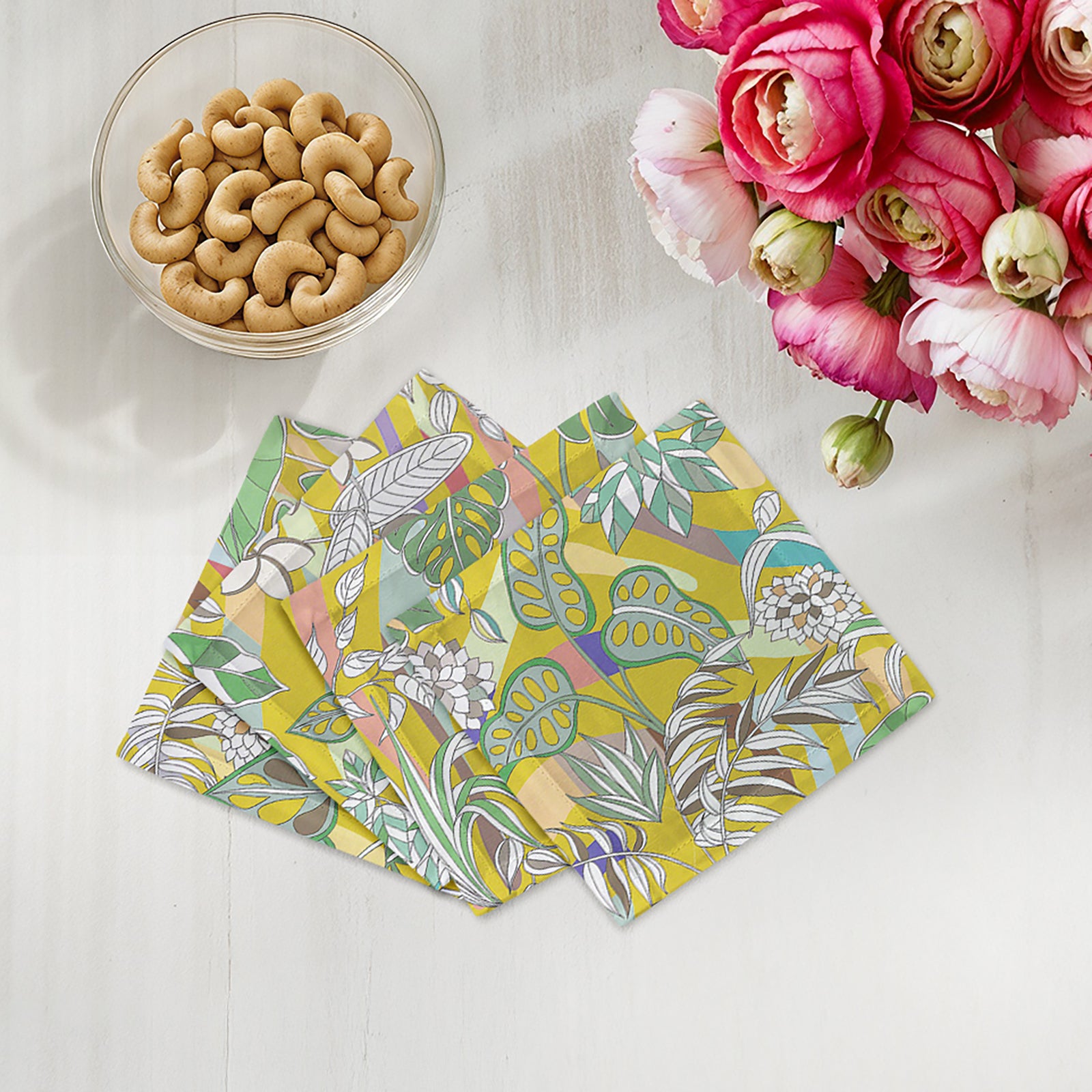Sabi Jungle Dijon Cotton Sateen Cocktail Napkins