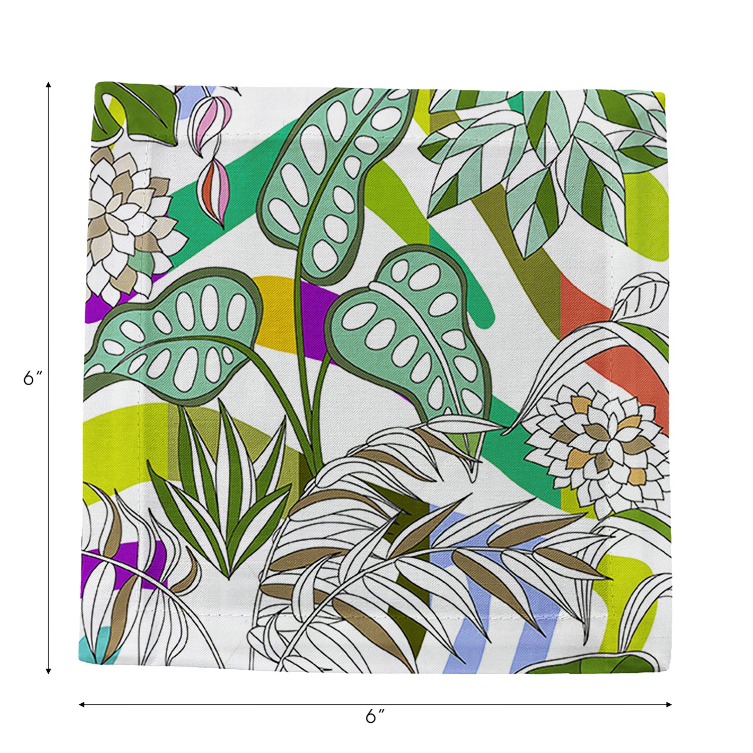 Sabi Jungle Natural Cotton Sateen Cocktail Napkins