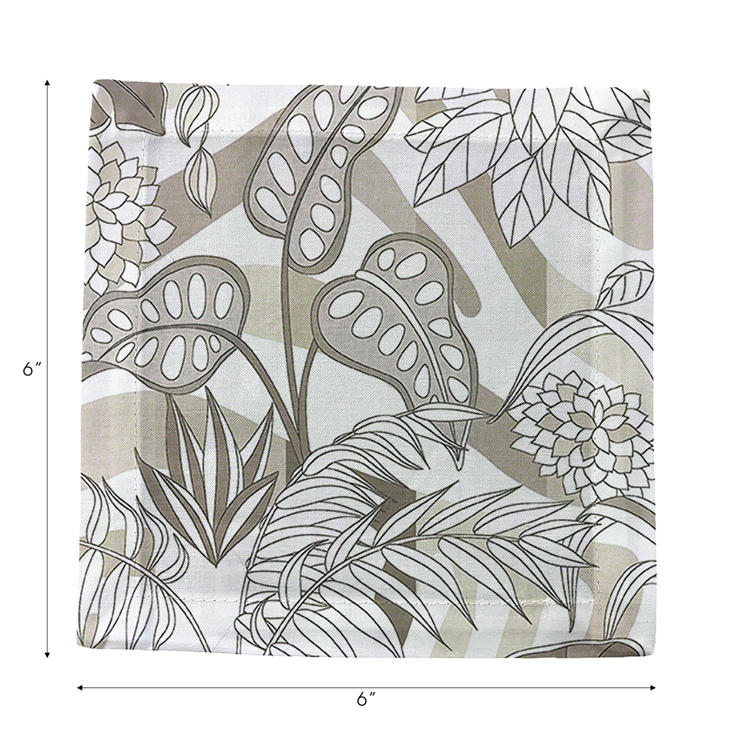 Sabi Jungle Neutral Cotton Sateen Cocktail Napkins