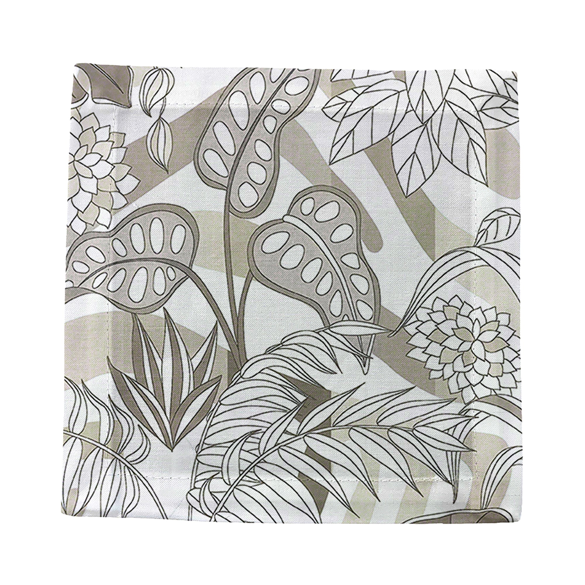 Sabi Jungle Neutral Cotton Sateen Cocktail Napkins