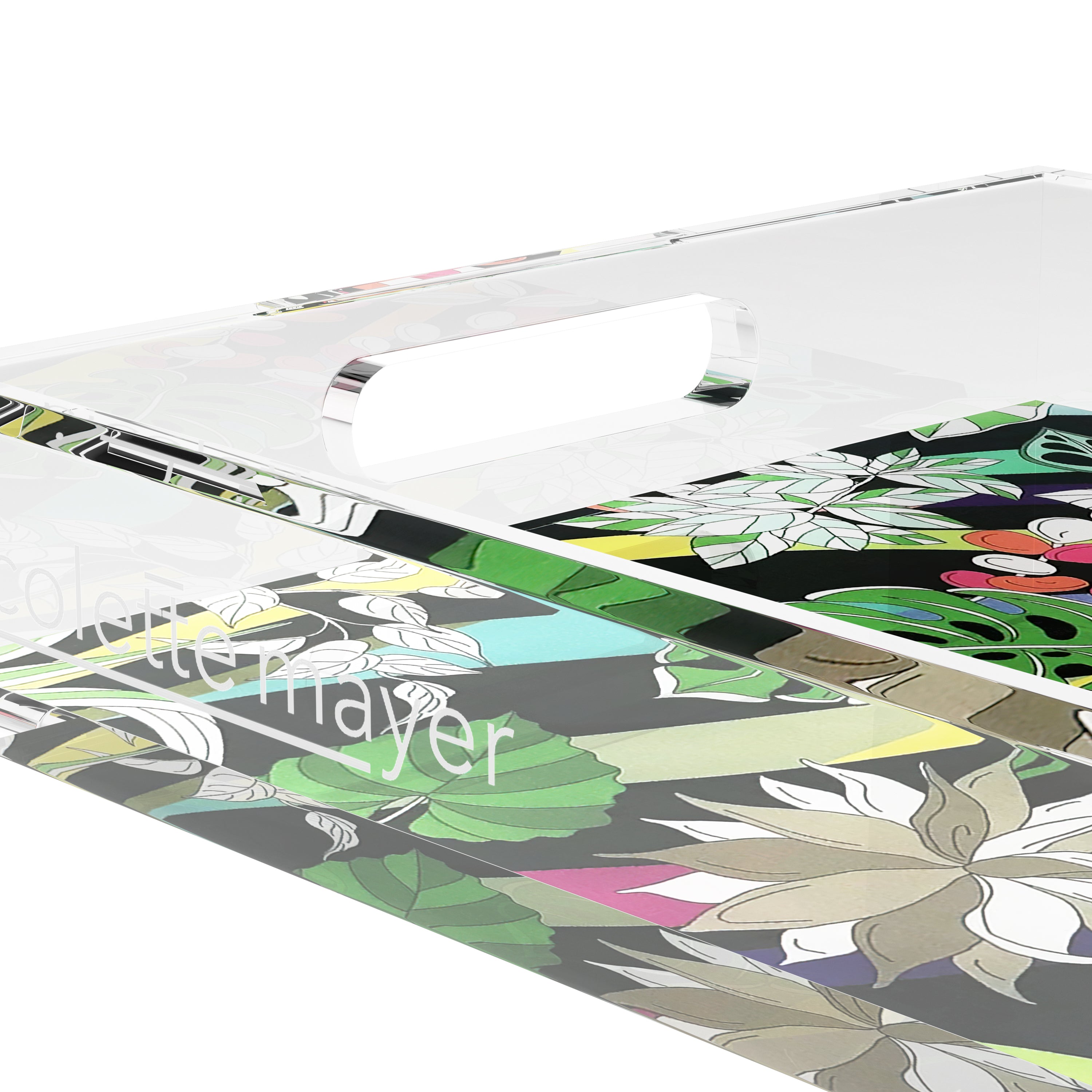 Sabi Jungle Black 12.5X7.75 Acrylic Tray - nicolettemayer.com
