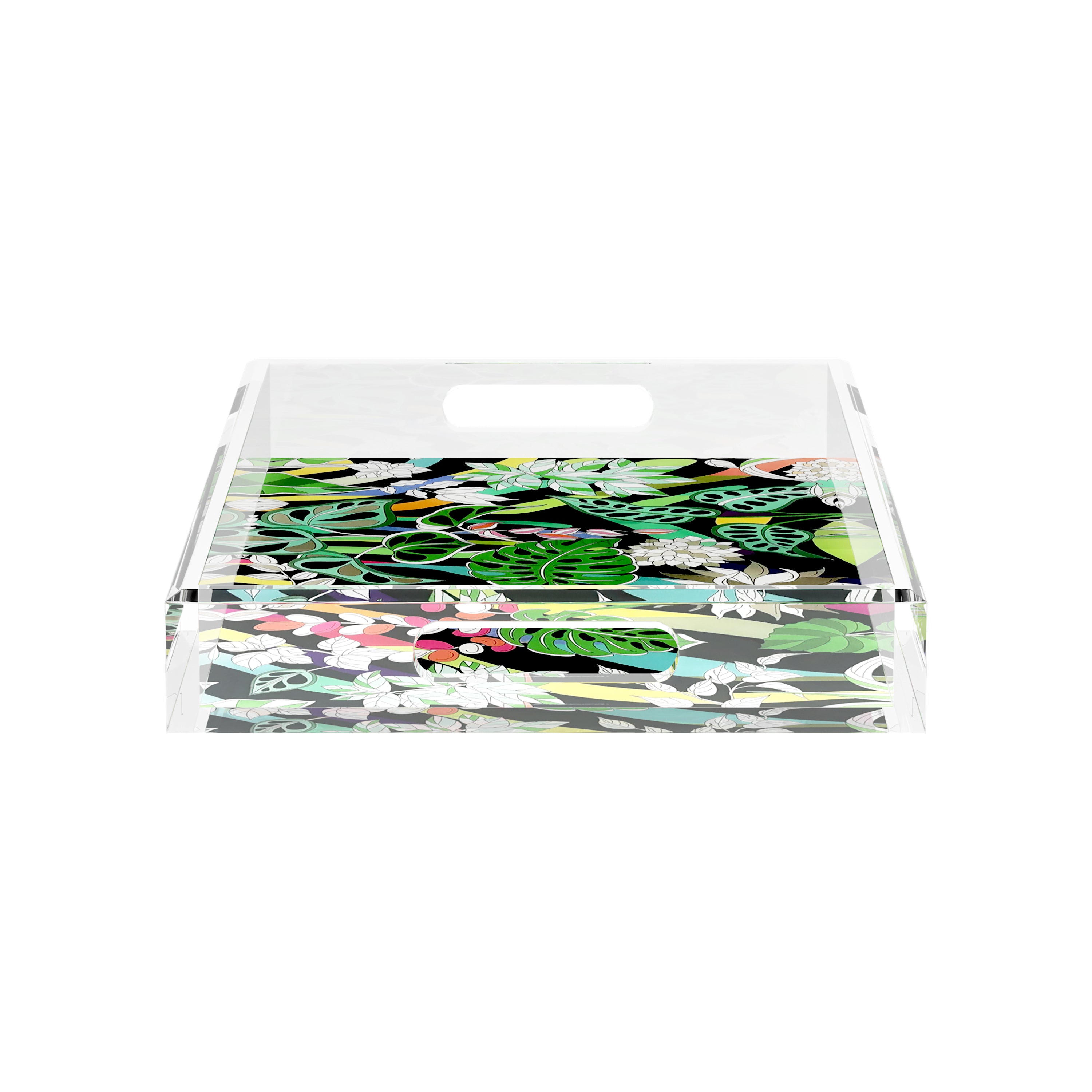 Sabi Jungle Black 17X10.5 Acrylic Tray - nicolettemayer.com
