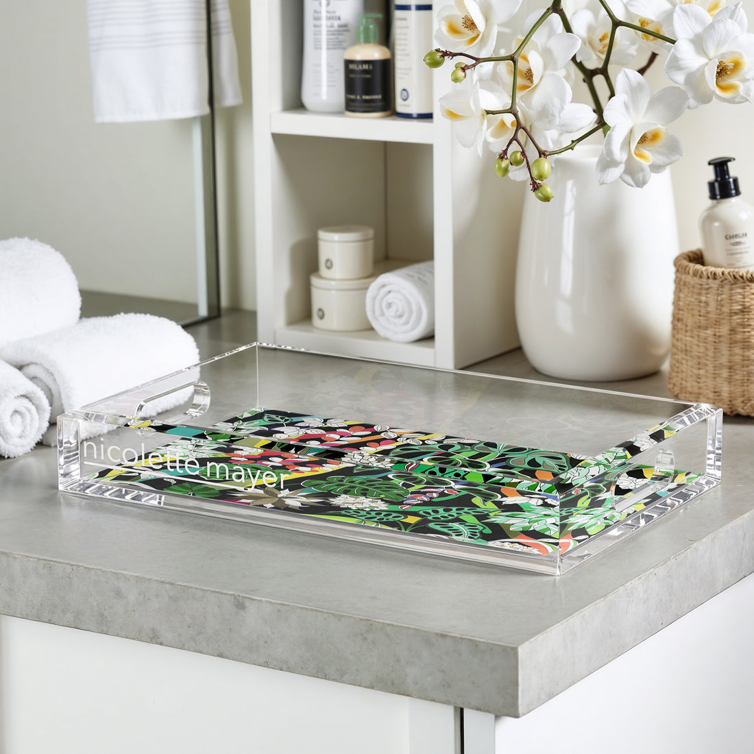 Sabi Jungle Black 12.5X7.75 Acrylic Tray - nicolettemayer.com
