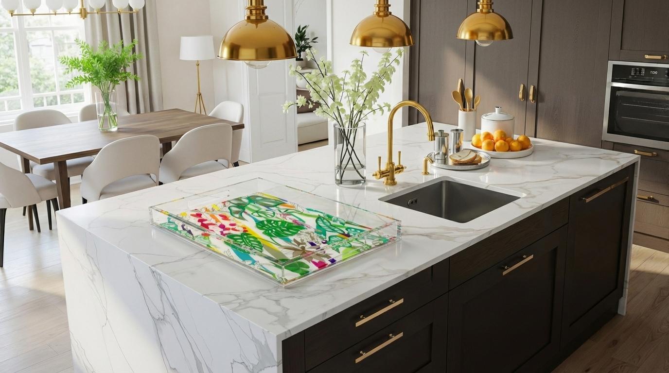 Sabi Jungle Natural Acrylic Rectangle Decorative Tray - nicolettemayer.com