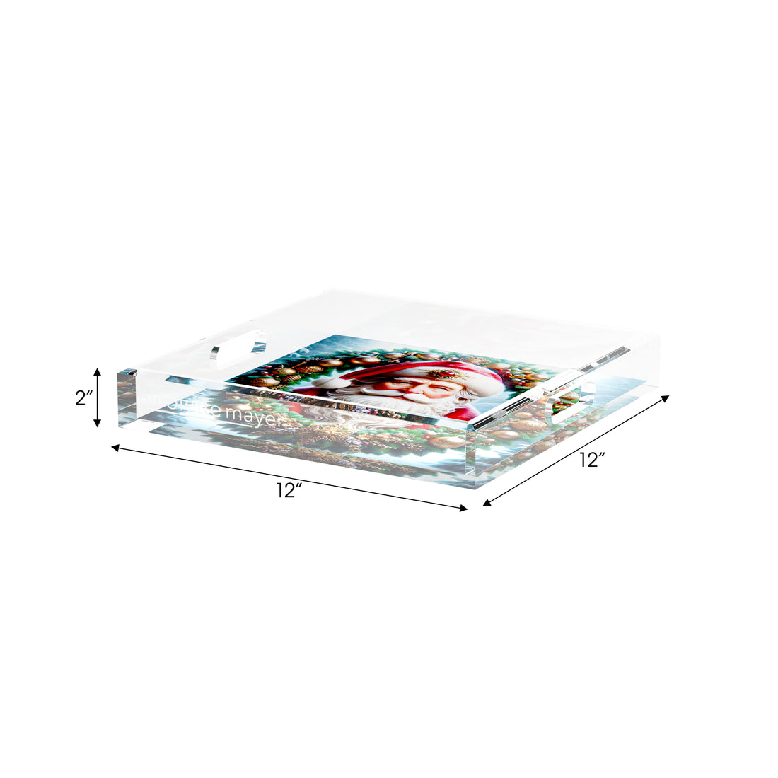 Santa Claus 12X12 Acrylic Tray - nicolettemayer.com