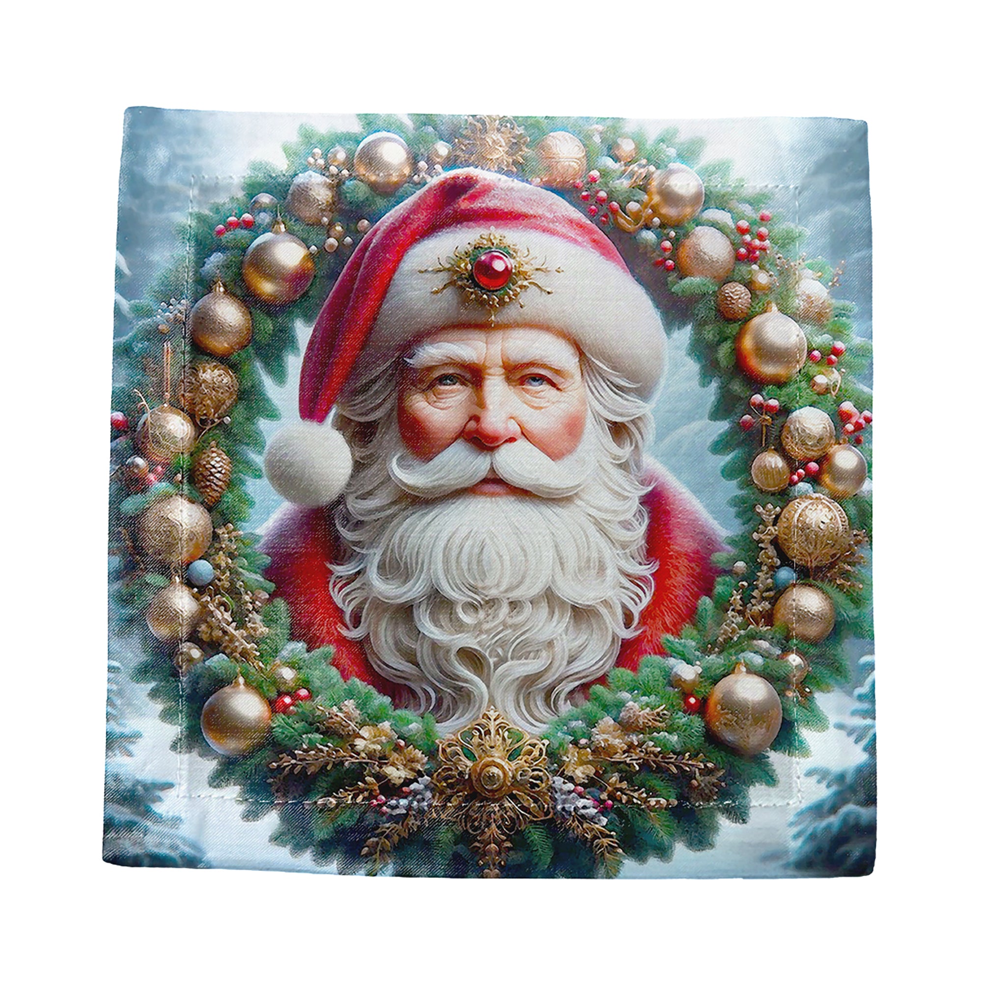 Santa Claus Cotton Sateen Cocktail Napkins