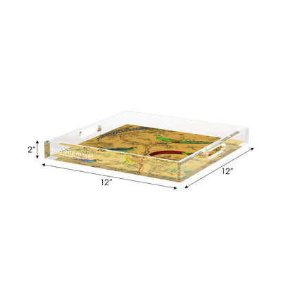 Sauvage Mustard Acrylic Decorative Tray, 12 x 12 in. by Nicolette Mayer 