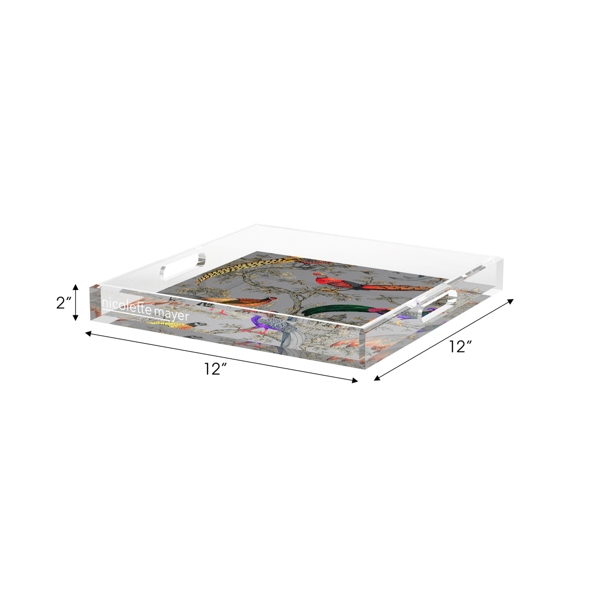 Sauvage Silver Acrylic Decorative Tray, 12 x 12 in. by Nicolette Mayer 