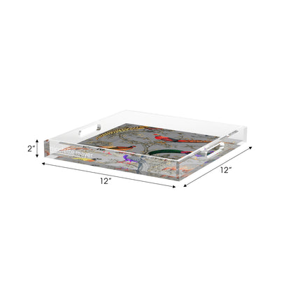 Sauvage Silver Acrylic Decorative Tray, 12 x 12 in. by Nicolette Mayer 