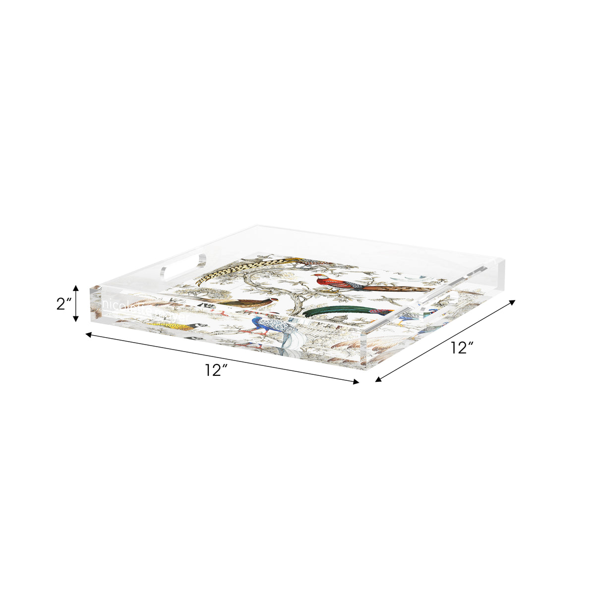 Sauvage White Acrylic Decorative Tray, 12 x 12 in. by Nicolette Mayer 