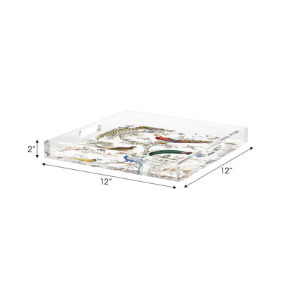 Sauvage White Acrylic Decorative Tray, 12 x 12 in. by Nicolette Mayer 