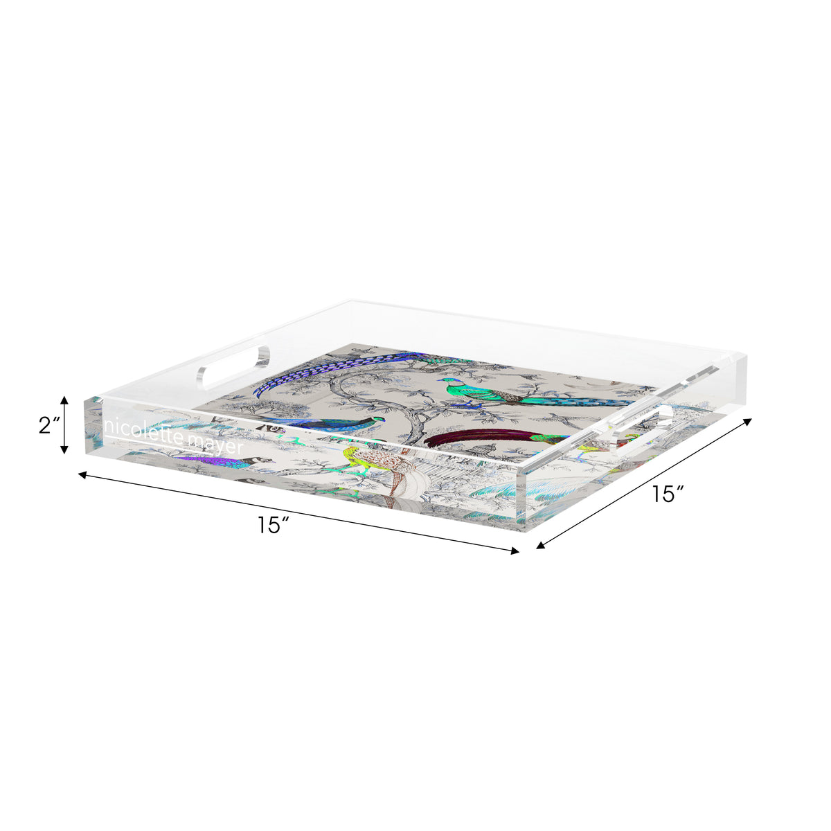 Sauvage Calme Acrylic Decorative Tray, 15 x 15 in. by Nicolette Mayer 