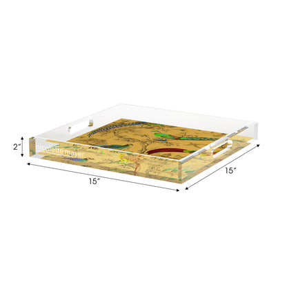 Sauvage Mustard Acrylic Decorative Tray, 15 x 15 in. by Nicolette Mayer 