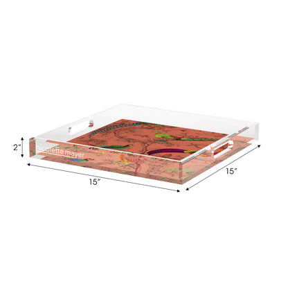 Sauvage Paprika Acrylic Decorative Tray, 15 x 15 in. by Nicolette Mayer 