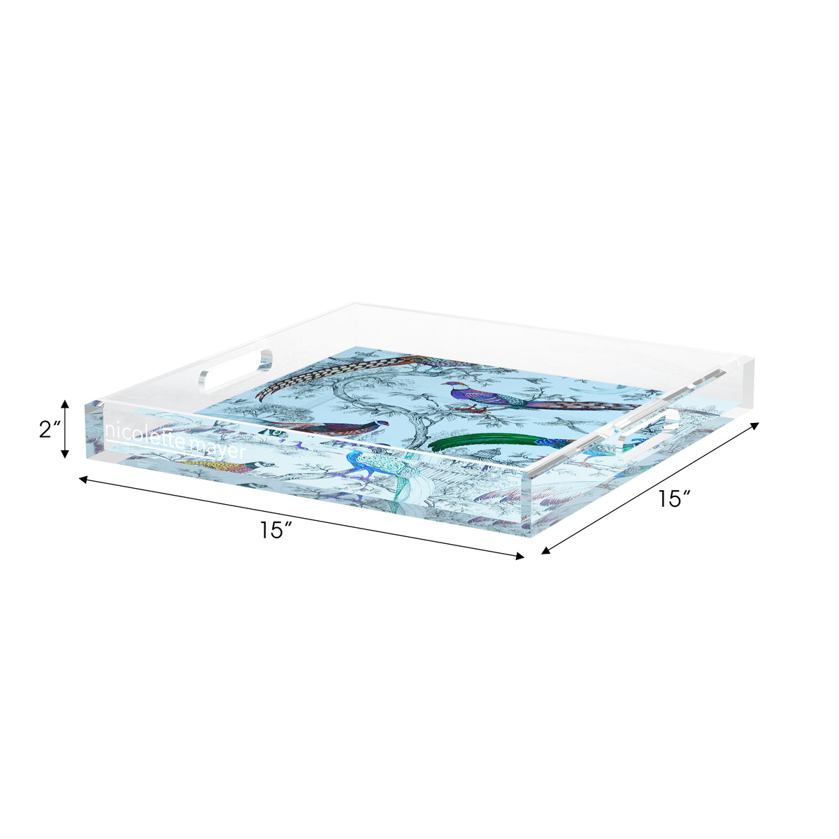 Sauvage Wedgewood Acrylic Decorative Tray, 15 x 15 in. by Nicolette Mayer 