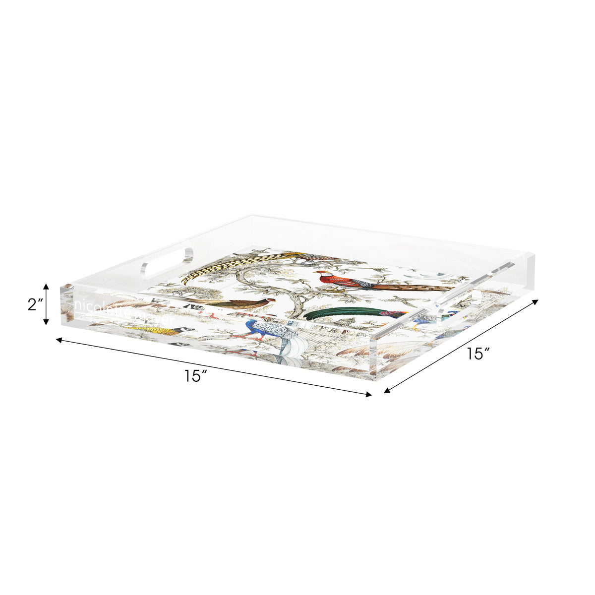 Sauvage White Acrylic Decorative Tray, 15 x 15 in. by Nicolette Mayer 